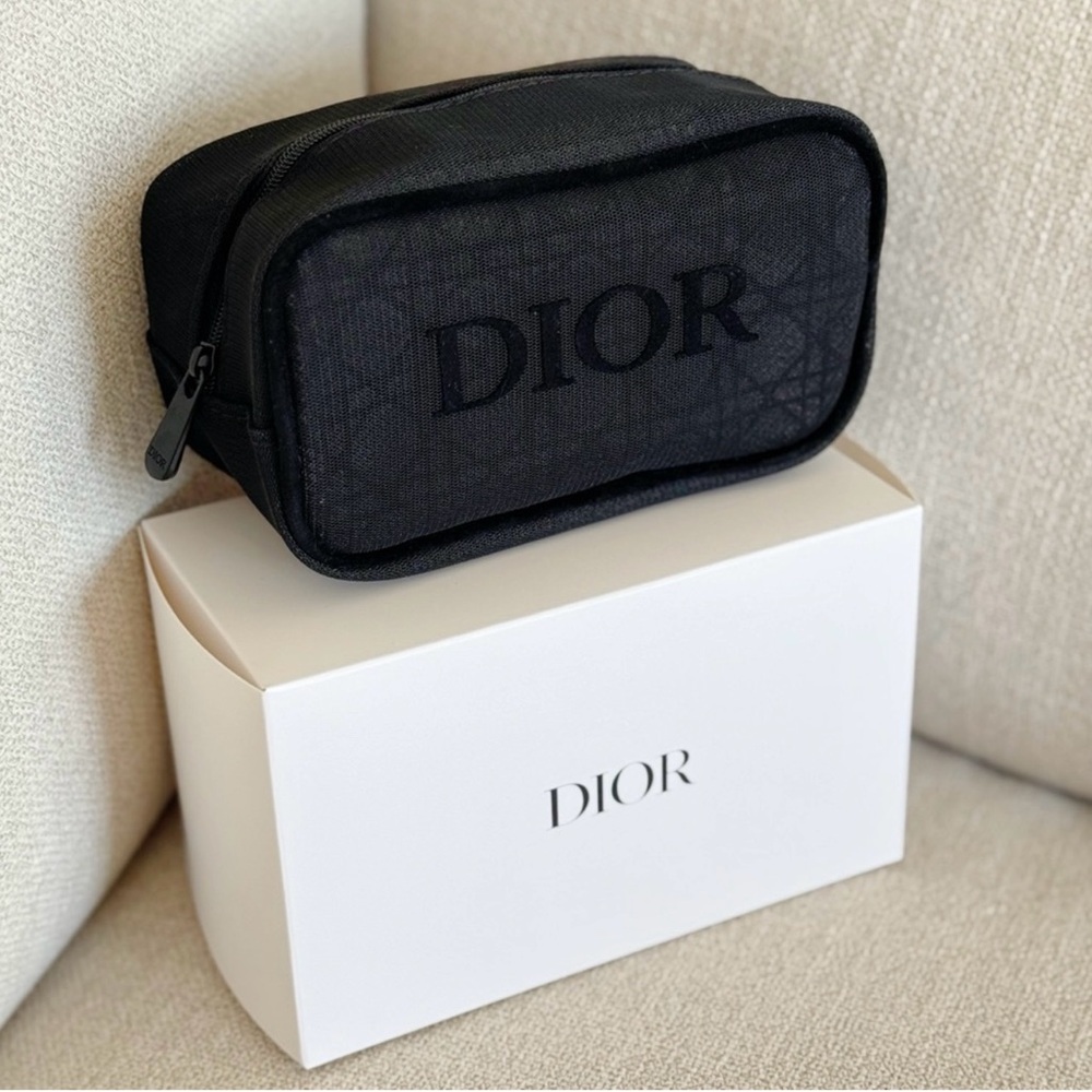 Dior Black cosmetics bag